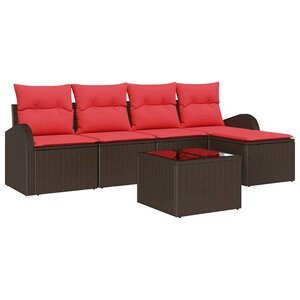 vidaXL Ensemble de canapé de jardin Marron polyrotin