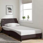 vidaXL Cadre de lit sans matelas marron foncé 100x200 cm tissu