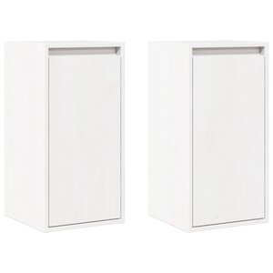 vidaXL Armoires murales 2 Pièces Blanc 30x30x60 cm Bois de pin massif