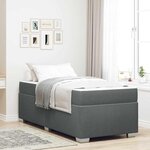 vidaXL Cadre de lit Gris foncé 90 x 200 cm tissu