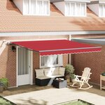 vidaXL Auvent Rétractable avec Rouge 400 × 350 cm tissu