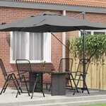 vidaXL Parasol Roma à Bras Déporté Anthracite  Noir 352 x 251 x 260 cm