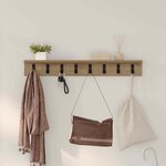vidaXL Porte-manteau mural chêne artisanal 80 x 10.5 x 10.5 cm