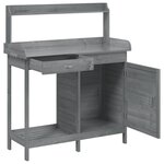 vidaXL Table de rempotage avec armoire gris bois massif de sapin