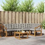 vidaXL Ensemble de canapés d'extérieur 6 Pièces Gris Naturel et Clair