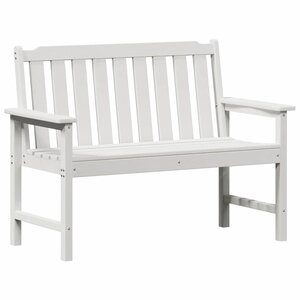 vidaXL Banc de jardin avec coussin Blanc 120 x 59 x 88cm HDPE