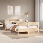 vidaXL Lit bibliothèque sans matelas 140x200 cm bois massif de pin