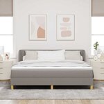 vidaXL Lit à ressorts avec matelas Taupe 180 x 200 cm tissu