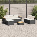 vidaXL Salon de jardin 5 Pièces avec coussins noir résine tressée acacia
