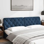 vidaXL Coussin de tête de lit bleu 200 cm tissu