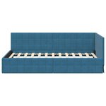 vidaXL Cadre de lit d'angle avec tête de lit Bleu 90 x 190 cm Velours