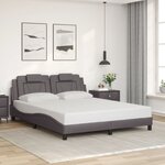 vidaXL Cadre de lit avec lumières LED gris 160x200 cm similicuir