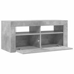 vidaXL Meuble TV avec lumières LED gris béton 90x35x40 cm
