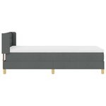 vidaXL Lit à ressort avec matelas en gris foncé  100 x 200 cm  tissu