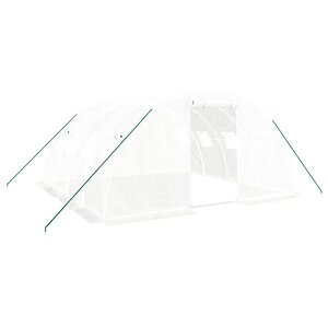 vidaXL Serre avec cadre en acier Blanc 16 m² 4x4x2 m