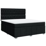 vidaXL Sommier à lattes de lit avec matelas Noir 180x200 cm Tissu