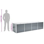 vidaXL Lit surélevé de jardin Acier galvanisé 320x80x77 cm Gris