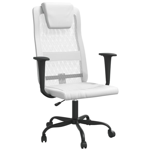 vidaXL Chaise de bureau réglable en hauteur blanc
