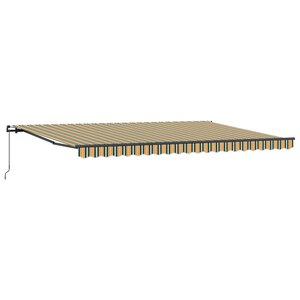 vidaXL Auvent Rétractable Vert et jaune 500 × 350 cm