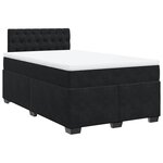 vidaXL Sommier à lattes de lit avec matelas Noir 120x200 cm Velours