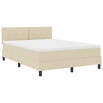 vidaXL Lit à ressorts avec tête de lit Crème 140 x 190 cm tissu