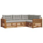vidaXL Ensemble de canapés d'extérieur 4 pc Gris Naturel et Clair