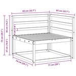 vidaXL Canapé d'angle extérieur Blanc 83 x 83 x 73 cm