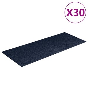vidaXL Tapis d'escalier autocollants 30 pièces 60 x 25 cm Bleu marine Rectangulaire