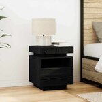 vidaXL Cabinet de Chevet avec tiroir Chêne noir 40 x 39 x 48.5 cm