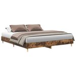 vidaXL Cadre de lit sans matelas chêne fumé 160x200 cm bois ingénierie