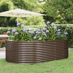 vidaXL Lit surélevé de jardin Marron Acier enduit de poudre