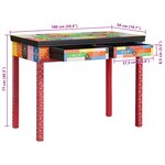 vidaXL Bureau 100x50x75 cm en bois de mangue solide