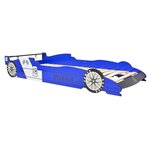 vidaXL Lit voiture de course pour enfants avec LED 90 x 200 cm Bleu