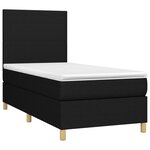 vidaXL Sommier à lattes de lit avec matelas et LED Noir 90x190cm Tissu