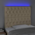 vidaXL Tête de lit à LED Crème 100x7x118/128 cm Tissu