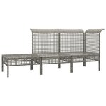 vidaXL Salon de jardin 3 Pièces avec coussins Gris Résine tressée