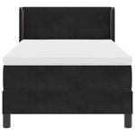 Lit à ressort avec matelas vidaXL Noir 100x200 cm Velours