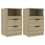 vidaXL Tables de chevet 2 Pièces Chêne Sonoma Bois d'ingénierie