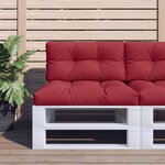vidaXL Coussin de palette rouge bordeaux 70x40x12 cm tissu
