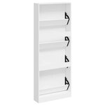 vidaXL Armoire à chaussure Blanc brillant 59x17x150 cm Bois ingénierie