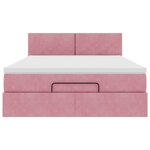 VidaXL Cadre de lit ottoman avec matelas rose 140x200 cm velours