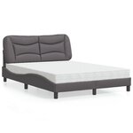 vidaXL Lit avec matelas gris 140x200 cm similicuir