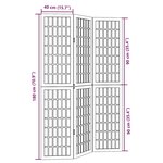 vidaXL Cloison de séparation 3 panneaux noir bois de paulownia massif