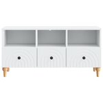vidaXL Meuble TV Blanc 102 x 34 5 x 50 cm Bois d’ingénierie