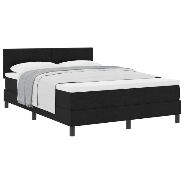 vidaXL Lit à ressorts avec tête de lit Noir 140 x 200 cm tissu