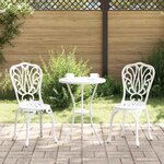 vidaXL Ensemble bistro de jardin 3 Pièces Blanc Aluminium