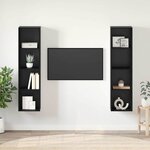 vidaXL Meuble TV 2 Pièces Noir 37 x 37 x 142.5 cm Bois d'ingénierie