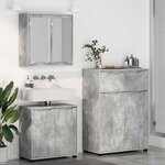 vidaXL Ensemble de mobilier de salle de bain 3 Pièces Gris béton