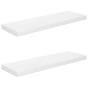 vidaXL Étagère murale flottante 2 Pièces Blanc brillant 80x23 5x3 8cm MDF