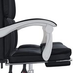 Chaise fauteuil siège pivotante de inclinable de bureau informatique étude similicuir noir 02_0024268